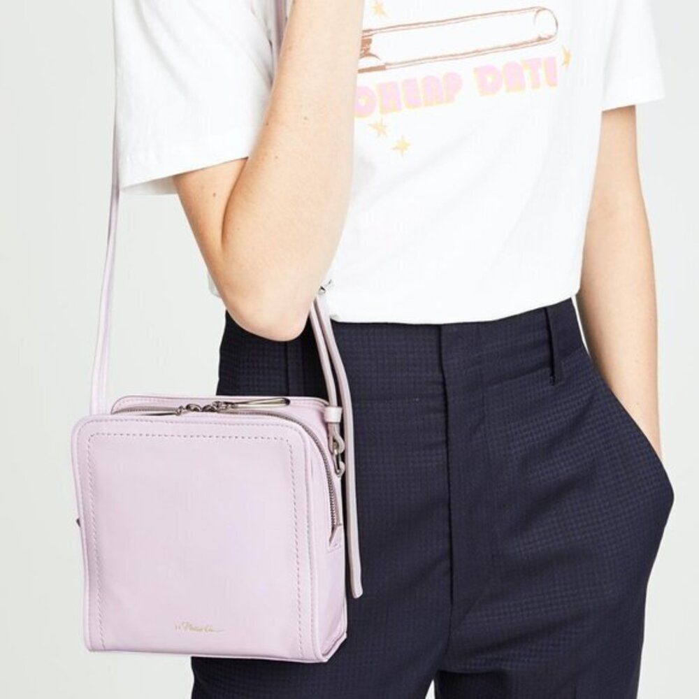 3.1 Phillip Lim Hudson Mini Square Crossbody Purse Bag Light Purple Leather